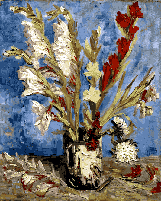 Vincent Van Gogh PD (178) - Vase with Gladioli and China Asters - Van-Go Paint-By-Number Kit