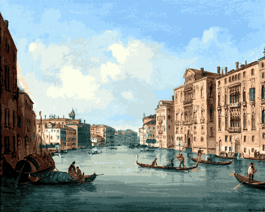 Venice, Italy Collection DP (17) - View of the Grand Canal with Palazzo Cavalli by Carlo Grubacs - Van-Go Paint-By-Number Kit