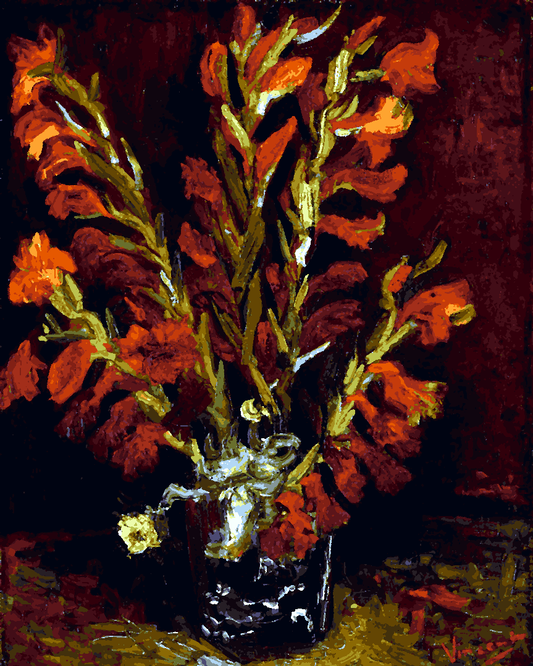 Vincent Van Gogh PD (182) - Vase with Red Gladioli - Van-Go Paint-By-Number Kit