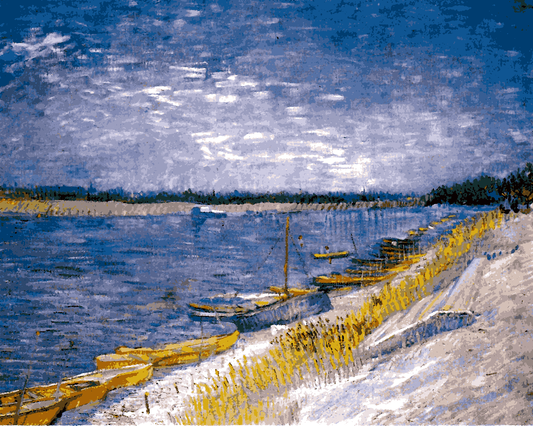 Vincent Van Gogh PD (185) - View of a River with Rowing Boats - Van-Go Paint-By-Number Kit