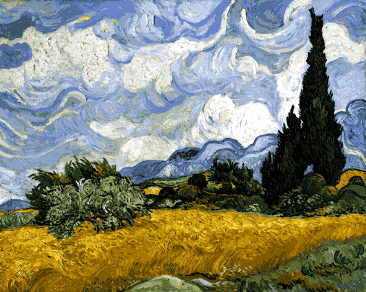 Vincent Van Gogh PD (197) - Wheat Field with Cypresses - Van-Go Paint-By-Number Kit