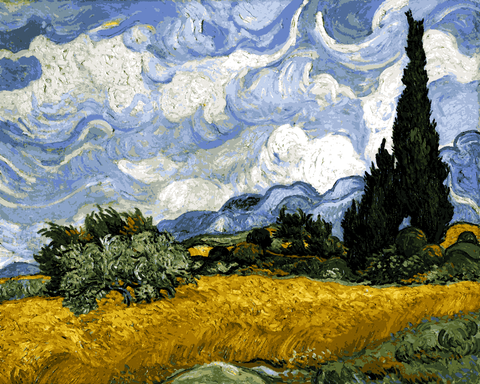 Vincent Van Gogh OD (197) - Wheat Field with Cypresses - Van-Go Paint-By-Number Kit