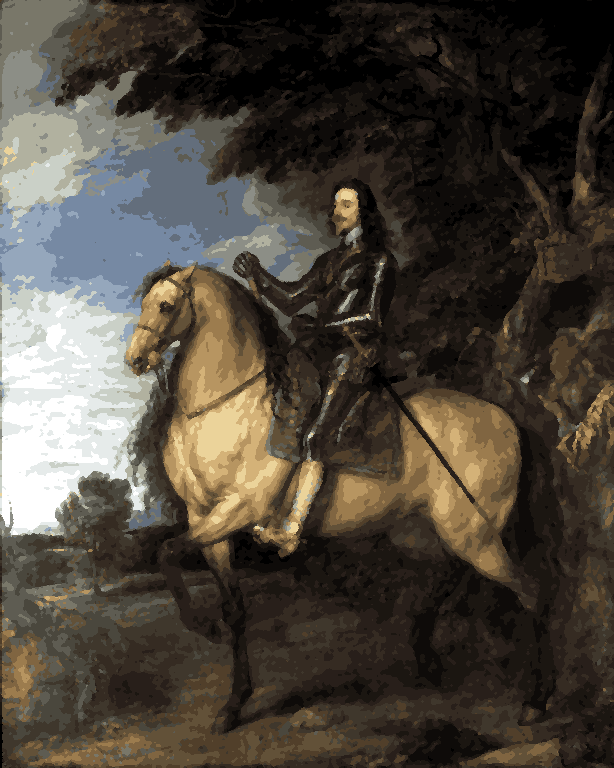 Famous Portraits (19) - Charles I on Horseback by Anthony van Dyck - Van-Go Paint-By-Number Kit