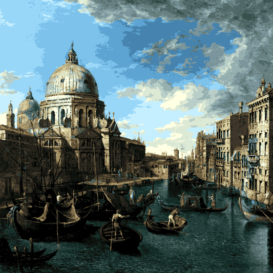 Venice, Italy Collection PD (19) - Santa Maria della Salute by William James - Van-Go Paint-By-Number Kit