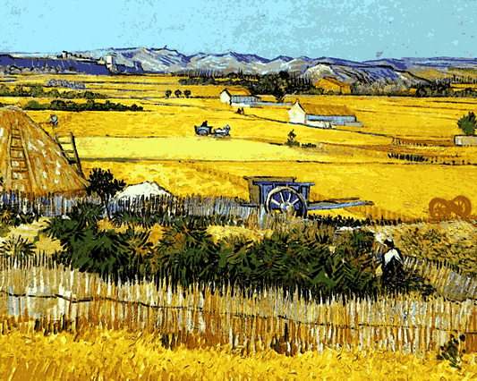 Vincent Van Gogh PD (1) - A Harvest Landscape with Blue Cart - Van-Go Paint-By-Number Kit