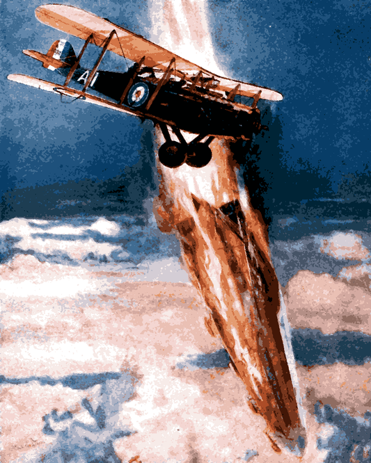 WW1 Collection PD (1) - A Zeppelin's Lurid End Above the Clouds - Van-Go Paint-By-Number Kit