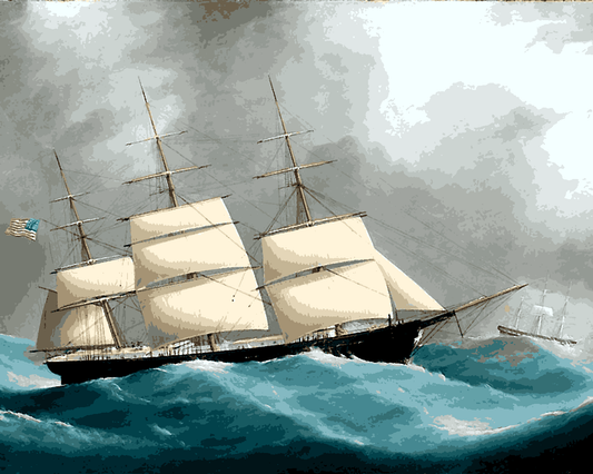 Sailing Ships Collection PD (1) - American Ship Byzantium In Heavy Seas - Van-Go Paint-By-Number Kit