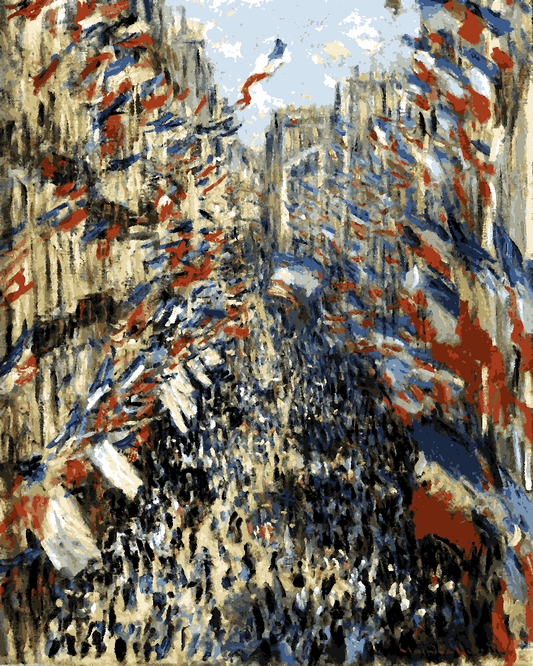 Claude Monet PD (202) - The Rue Montorgueil in Paris. Celebration of June 30 1878 - Van-Go Paint-By-Number Kit