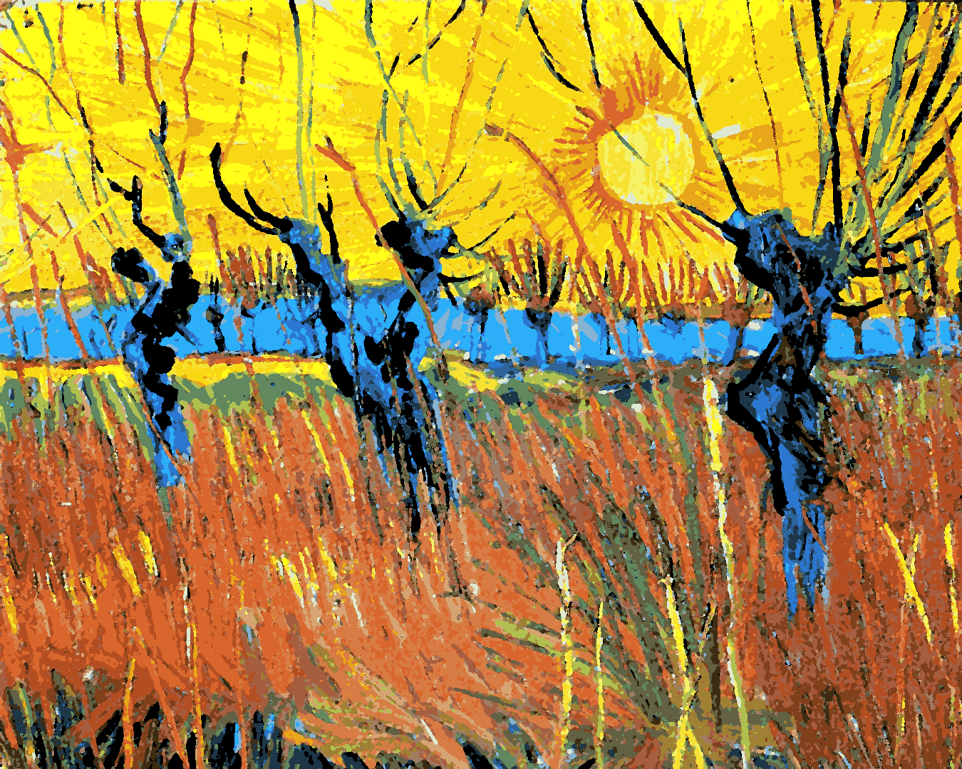 Vincent Van Gogh PD (202) - Willows at Sunset - Van-Go Paint-By-Number Kit