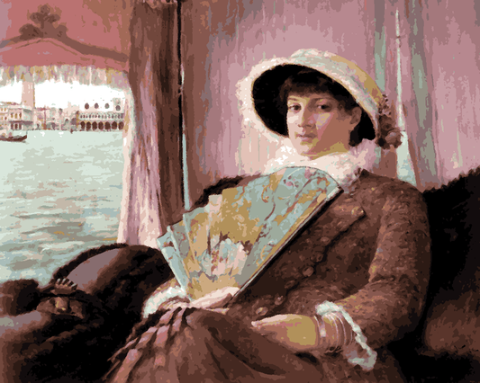 Famous Portraits (20) - Girl in a Gondola by Georg Pauli - Van-Go Paint-By-Number Kit