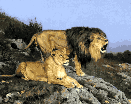 Lions Collection PD (20) - The Lion's Domain by Géza Vastagh - Van-Go Paint-By-Number Kit