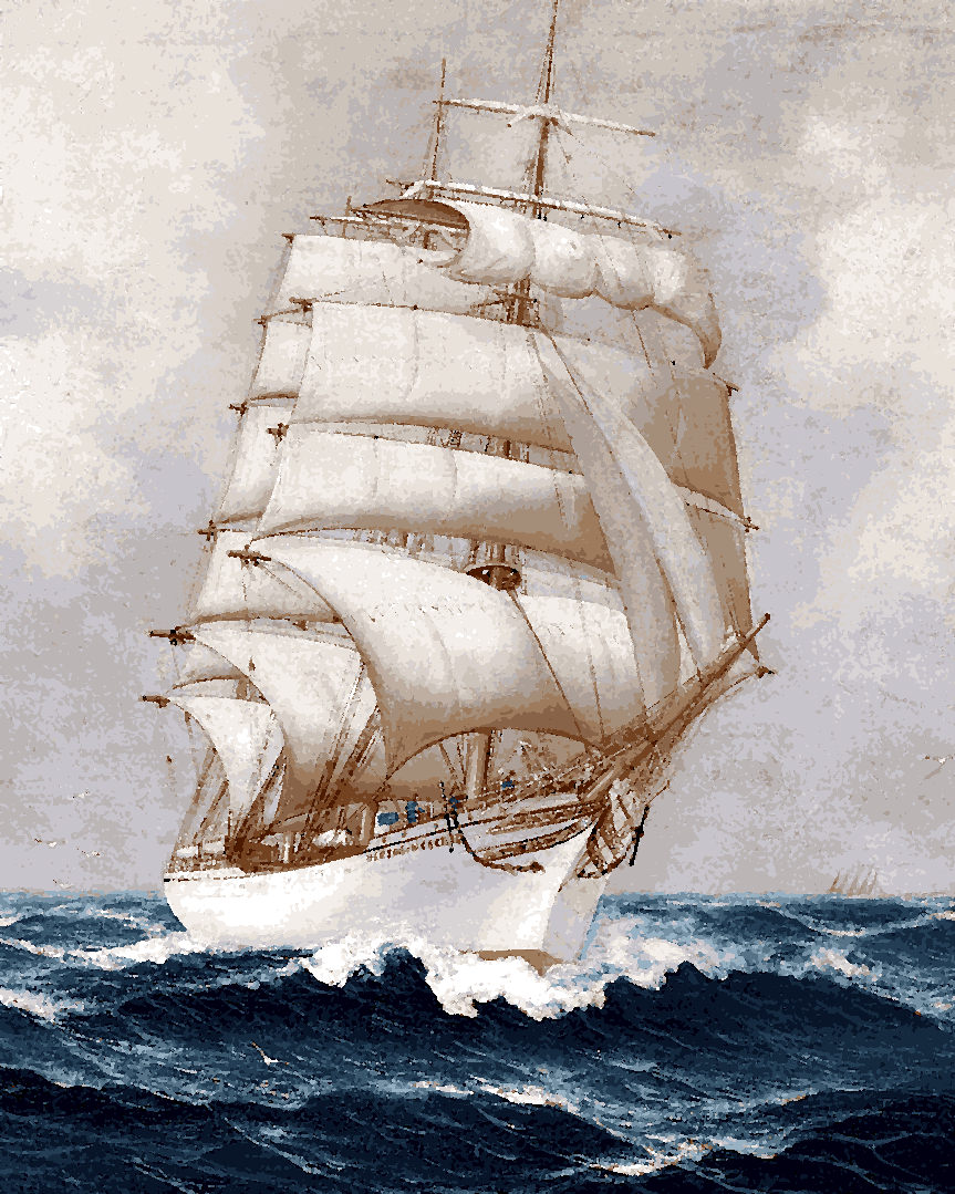 Sailing Ships Collection PD (20) - The barque Herzogin Cecilie - Van-Go Paint-By-Number Kit