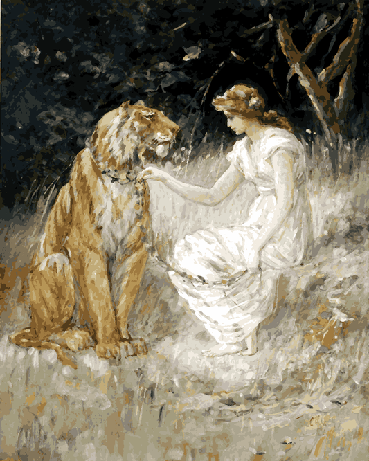 Tigers Collection PD (20) - Lady and the Tiger by Frederick Stuart Church - Van-Go Paint-By-Number Kit