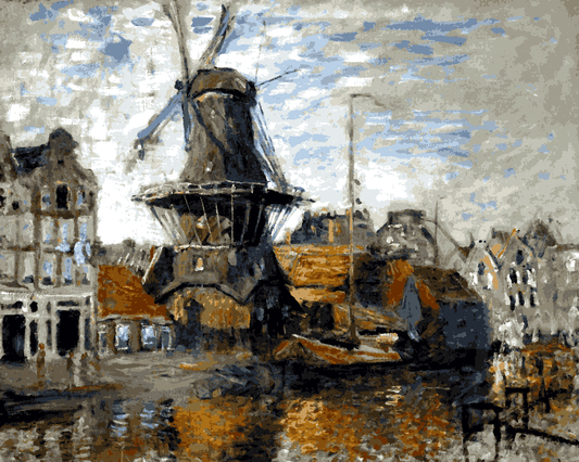 Claude Monet PD (214) - The Windmill on the Onbekende Gracht, Amsterdam - Van-Go Paint-By-Number Kit