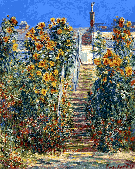 Claude Monet PD (218) - The steps at Vetheuil - Van-Go Paint-By-Number Kit
