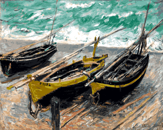 Claude Monet PD (219) - Three Fishing Boats - Van-Go Paint-By-Number Kit