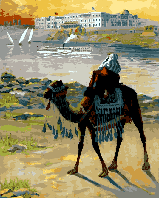 Vintage Travel Poster Collection PD (21) - Aswan, Egypt - Van-Go Paint-By-Number Kit