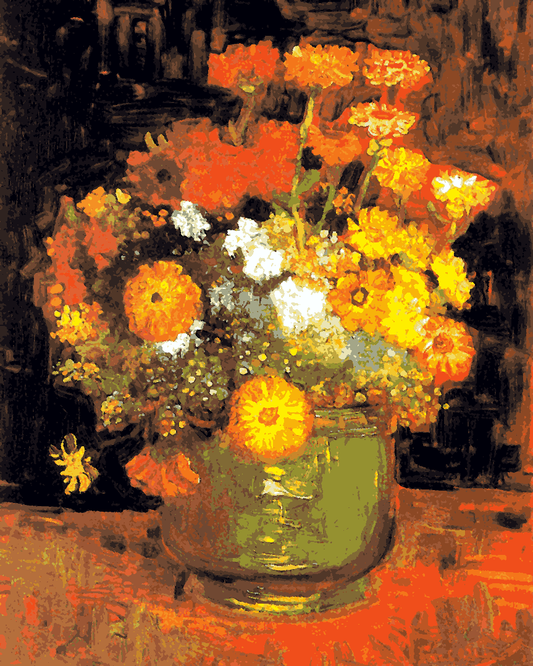 Vincent Van Gogh PD (21) - Bowl with Zinnias - Van-Go Paint-By-Number Kit