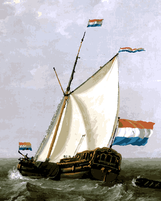 Sailing Ships Collection PD (22) - The yacht of the VOC-Chamber of Rotterdam - Van-Go Paint-By-Number Kit