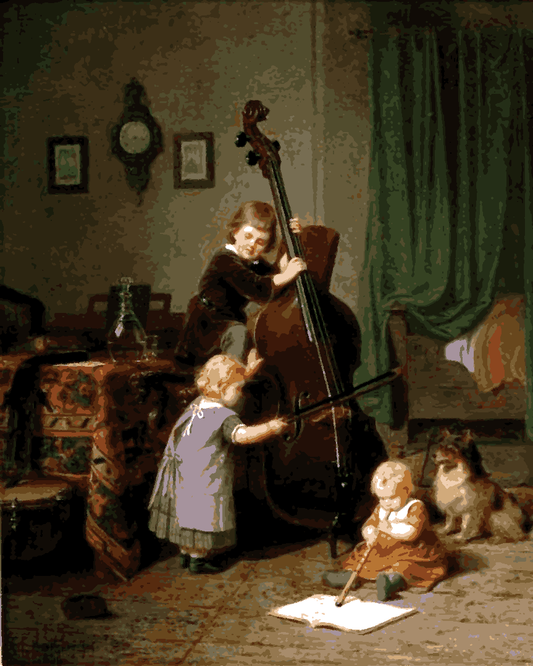 Cello Collection PD (22) - The Music Lesson by Christian Eduard Boettcher - Van-Go Paint-By-Number Kit