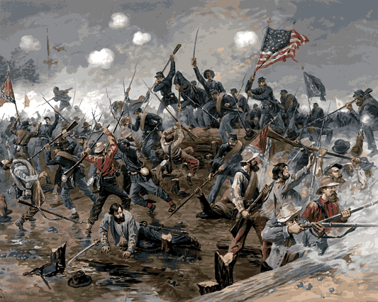 American Civil War Collection (22) - Battle of Spottsylvania by Thure de Thulstrup - Van-Go Paint-By-Number Kit