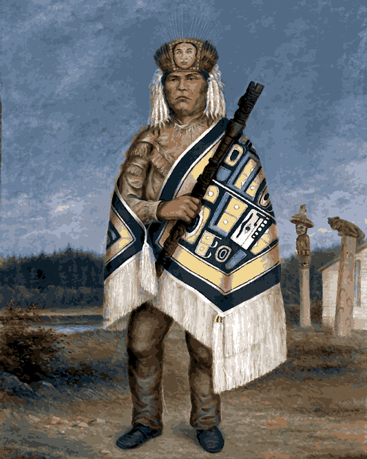 Native Americans Collection PD (23) - Tlinkit Indian - Van-Go Paint-By-Number Kit