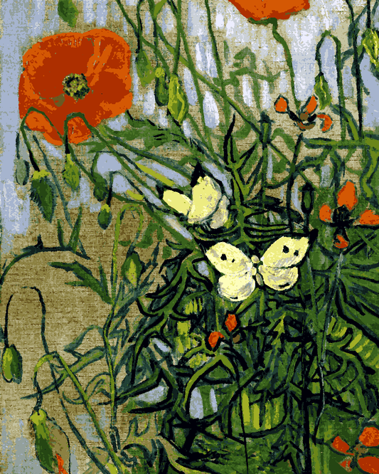 Vincent Van Gogh PD (23) - Butterflies and Poppies - Van-Go Paint-By-Number Kit