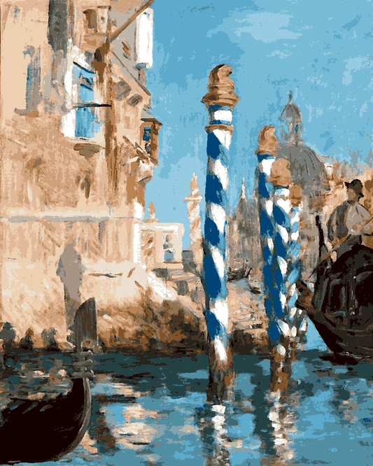 Venice, Italy Collection PD (23) - View in Venice by Édouard Manet - Van-Go Paint-By-Number Kit