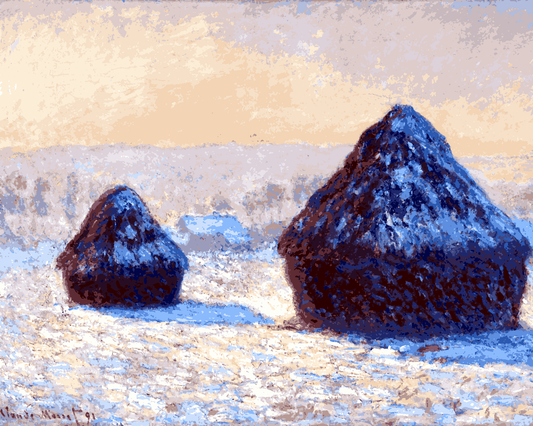 Claude Monet PD (246) - Wheatstacks, Snow Effect, Morning - Van-Go Paint-By-Number Kit
