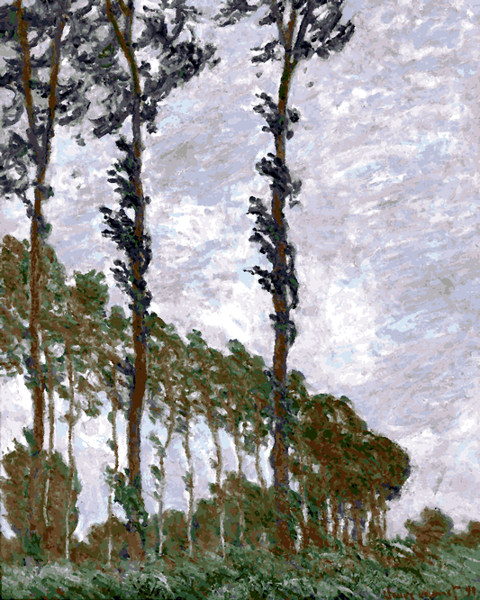 Claude Monet PD (247) - Wind Effect, Series of The Poplars - Van-Go Paint-By-Number Kit