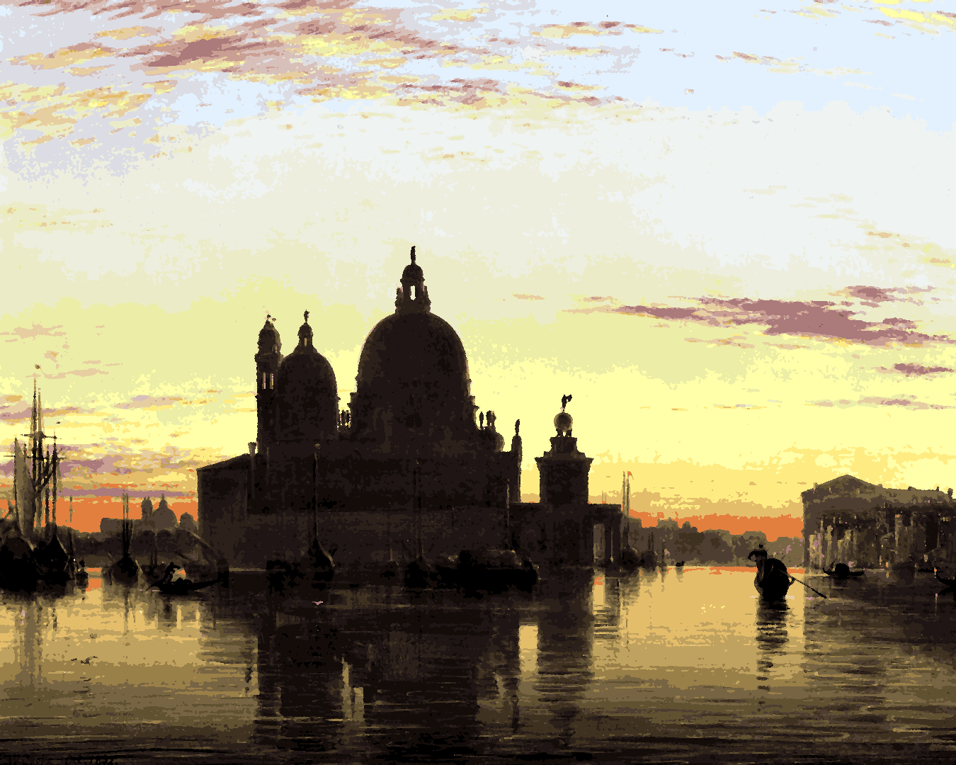 Venice, Italy Collection PD (24) - Santa Maria della Salute by Edward William Cooke - Van-Go Paint-By-Number Kit