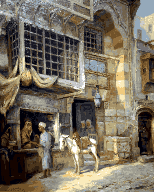 Morocco Collection PD (25) - Moroccan Market Scene by Louis Comfort Tiffany - Van-Go Paint-By-Number Kit