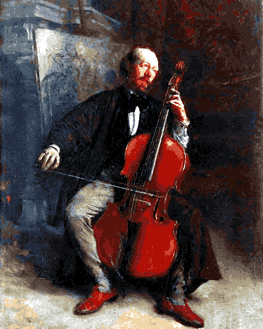 Cello Collection PD (25) - Portret van de cellist by Jean Louis Ernest Meissonier - Van-Go Paint-By-Number Kit