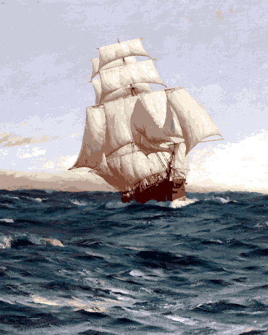 Sailing Ships Collection PD (25) - An Old Time Cruiser - Van-Go Paint-By-Number Kit