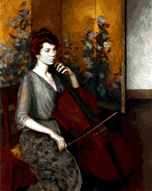 Cello Collection PD (26) - The Cellist by Lilla Cabot Perry - Van-Go Paint-By-Number Kit