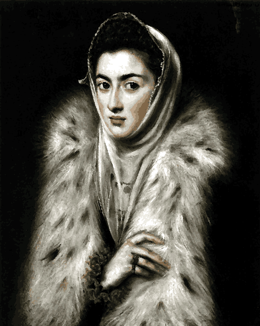 Famous Portraits (27) - Lady in a Fur Wrap by Alonso Sánchez Coello - Van-Go Paint-By-Number Kit