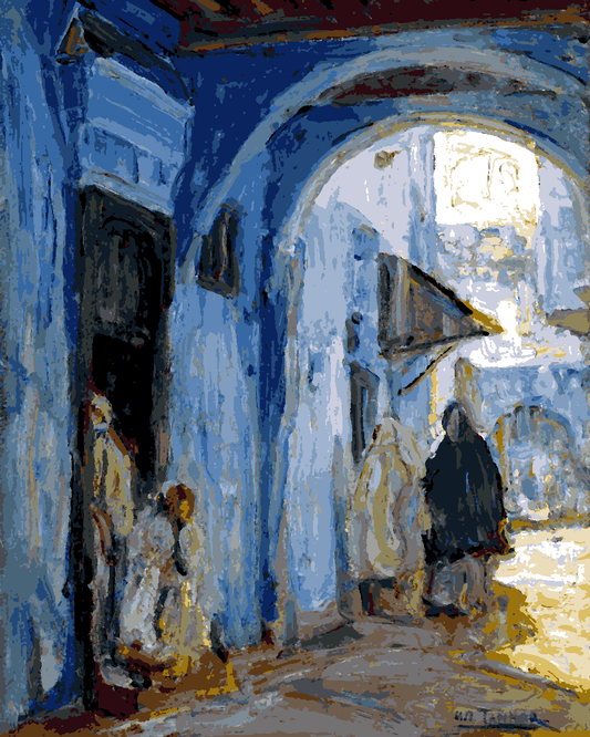 Morocco Collection PD (27) - Street in Tangier by Henry Ossawa Tanner - Van-Go Paint-By-Number Kit