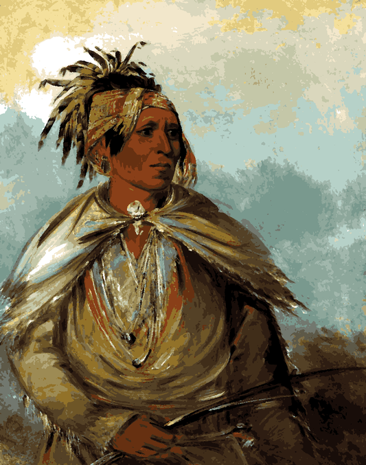 Native Americans Collection PD (28) - Man Who Tracks, a Chief - Van-Go Paint-By-Number Kit