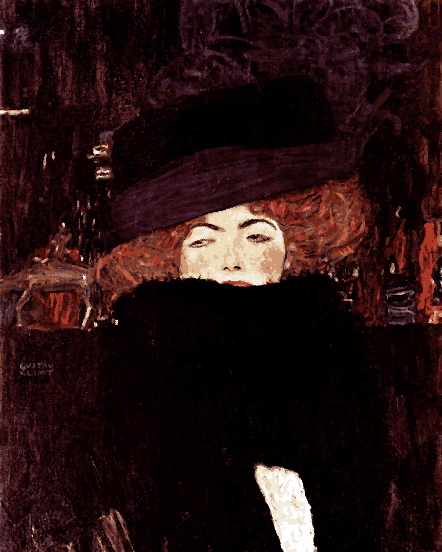 Gustav Klimt Collection PD (28) -  Lady in fur hat and boa - Van-Go Paint-By-Number Kit