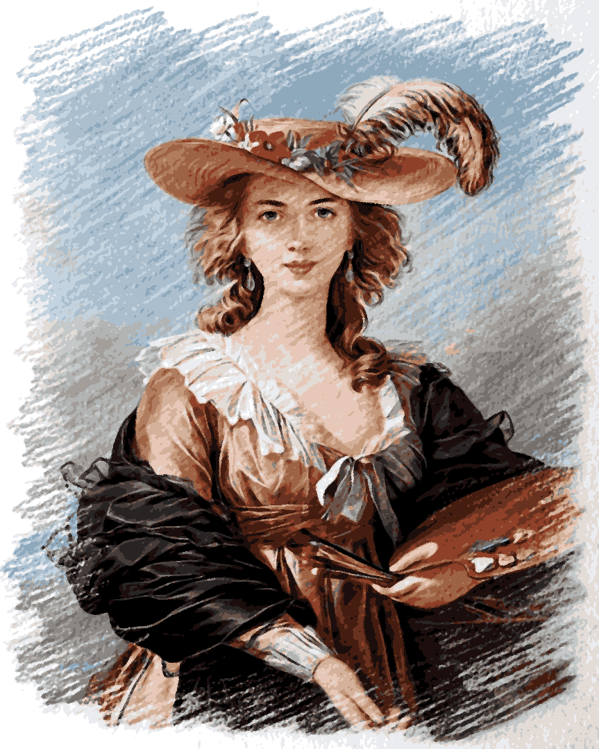 Self portrait in a Straw Hat by Elisabeth Louise Vigée-Lebrun PD (2) - Van-Go Paint-By-Number Kit