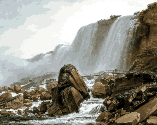 Niagara Falls Collection PD (2) - American Falls at Niagara by Ferdinand Richardt -  Van-Go Paint-By-Number Kit