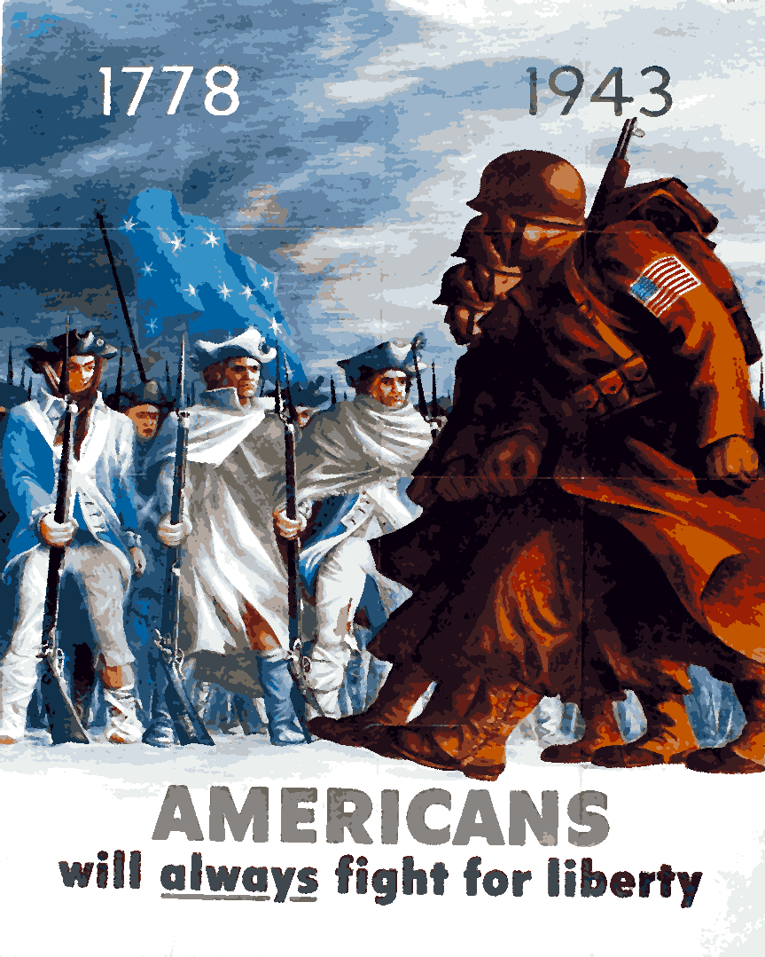 WW2 Collection PD (2) - 1778, 1943 Americans will always fight for liberty - Van-Go Paint-By-Number Kit