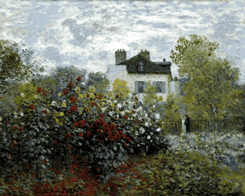 Claude Monet OD (2) - A Corner of the Garden with Dahliass - Van-Go Paint-By-Number Kit
