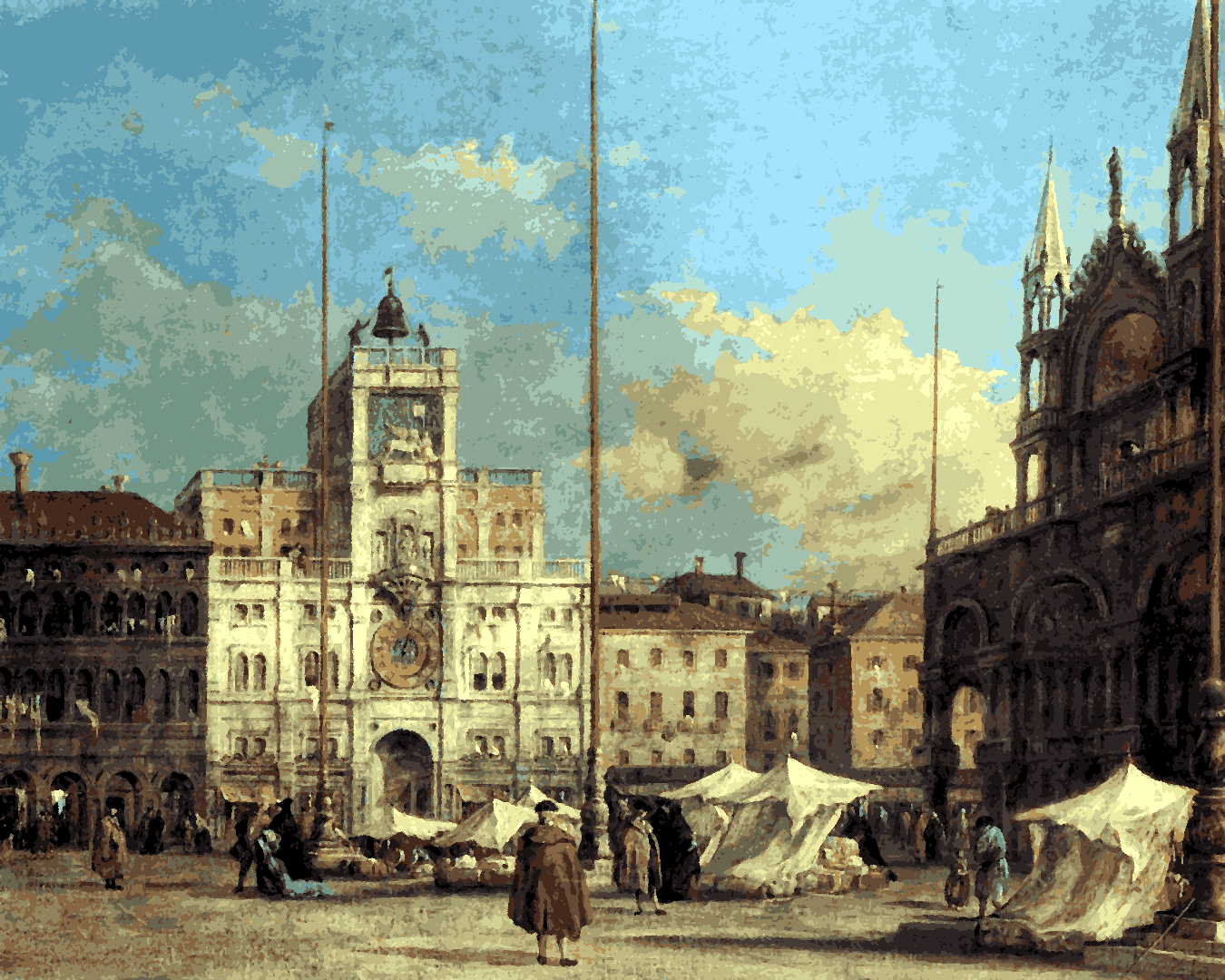 Venice, Italy Collection PD (30) - Piazza San Marco by Francesco Guardi - Van-Go Paint-By-Number Kit