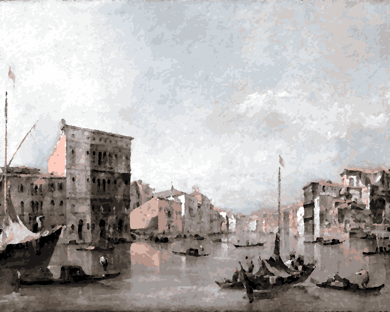 Venice, Italy Collection PD (31) - The Grand Canal by Francesco Guardi - Van-Go Paint-By-Number Kit