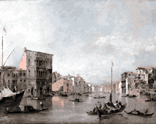 Venice, Italy Collection PD (31) - The Grand Canal by Francesco Guardi - Van-Go Paint-By-Number Kit