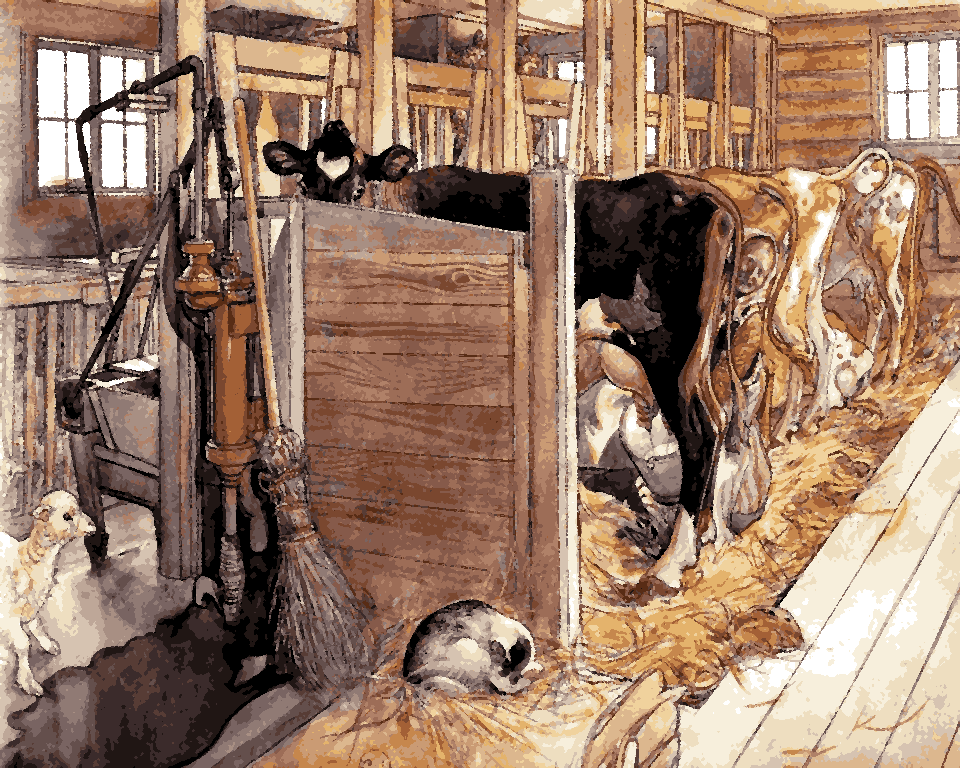 Johana Milking the Cows by Carl Larsson (32) - Van-Go Paint-By-Number Kit