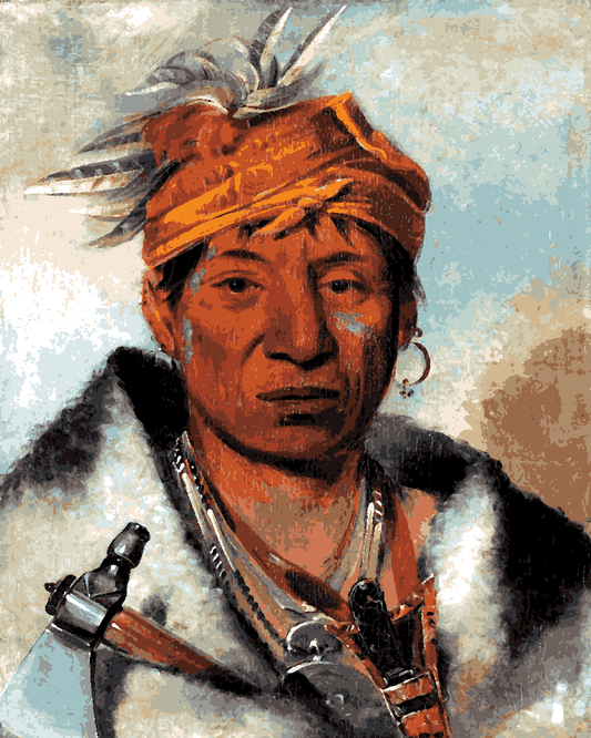 Native Americans Collection PD (32) - a Warrior - Van-Go Paint-By-Number Kit