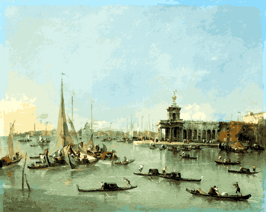 Venice, Italy Collection PD (32) - The Dogana with the Giudecca by Francesco Guardi - Van-Go Paint-By-Number Kit