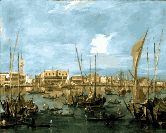 Venice, Italy Collection PD (33) - Venice from the Bacino di San Marc by Francesco Guardi - Van-Go Paint-By-Number Kit
